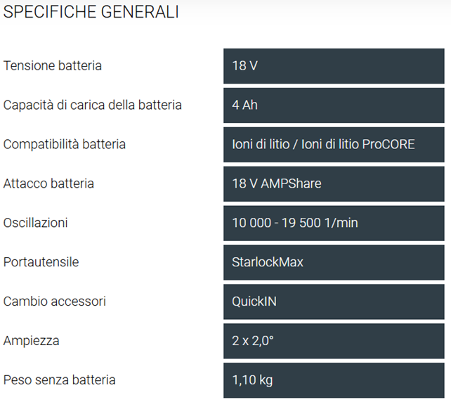 MULTIMASTER a batteria AMM 700 Max Top AS