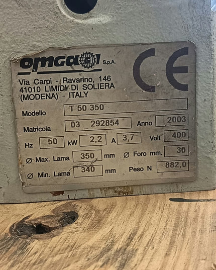 Troncatrice Trifase per Legno e Alluminio OMGA Modello T50 - 350